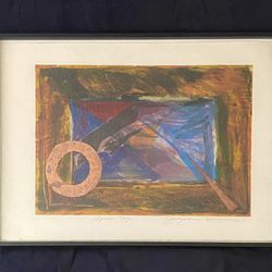 Vintage 1980’s ABSTRACT Jacqueline Dreager Framed Original Mixed Media Art