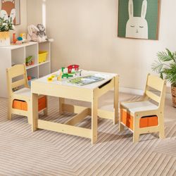 Kids Table Chairs Set With Storage Boxes Blackboard Whiteboard Drawing brand new in box $65 R244