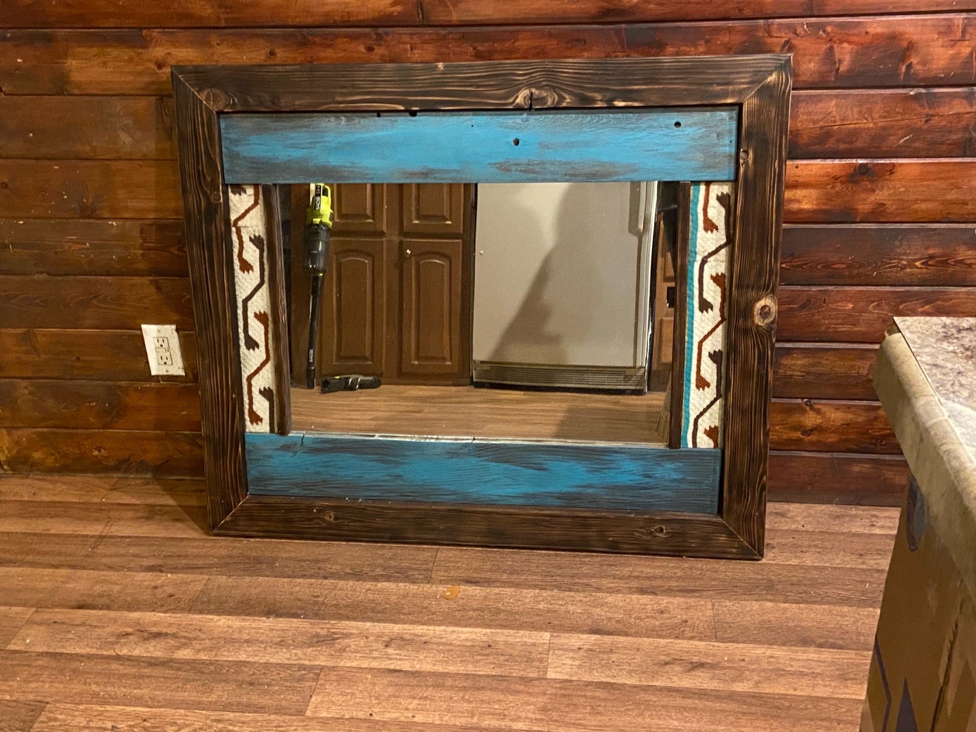 Handmade table bench and mirror