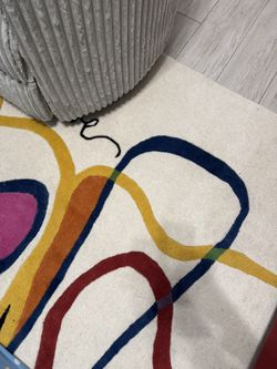 Love Ivory Red Abstract Rug 