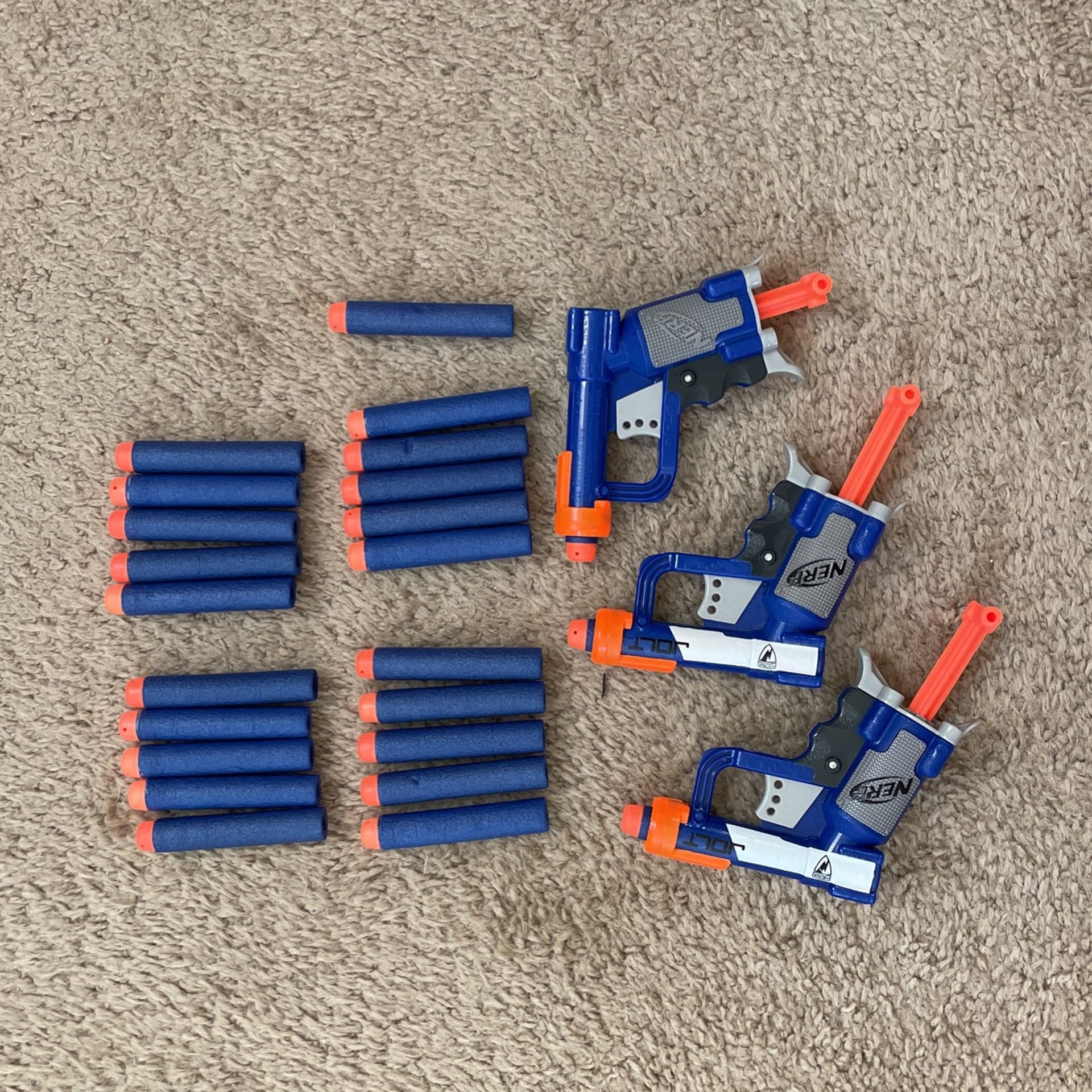 Nerf 3 Guns And 24 Darts