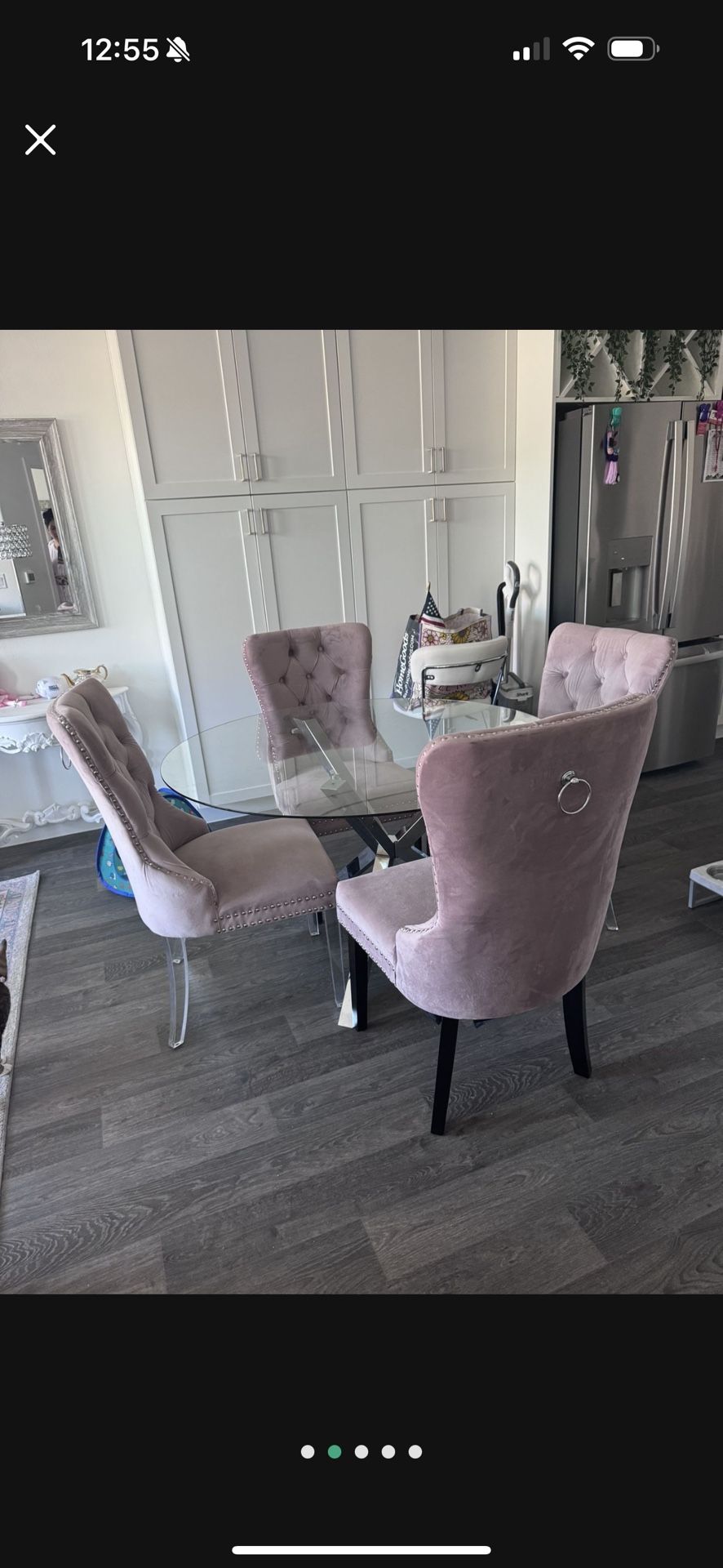 Mauve Pink Dining Chair Set