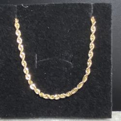 10k Gold Rope Bracelet 7.5”