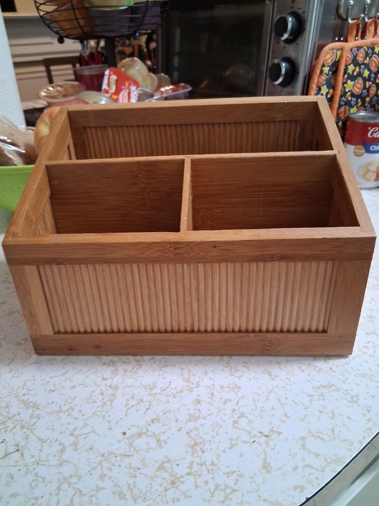 Small Tan Storage Box W/Compartments