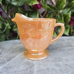Rare Vintage Fire King Creamer- Peach Lustre