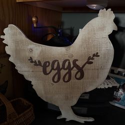 Wood Chicken Eggs Hanging