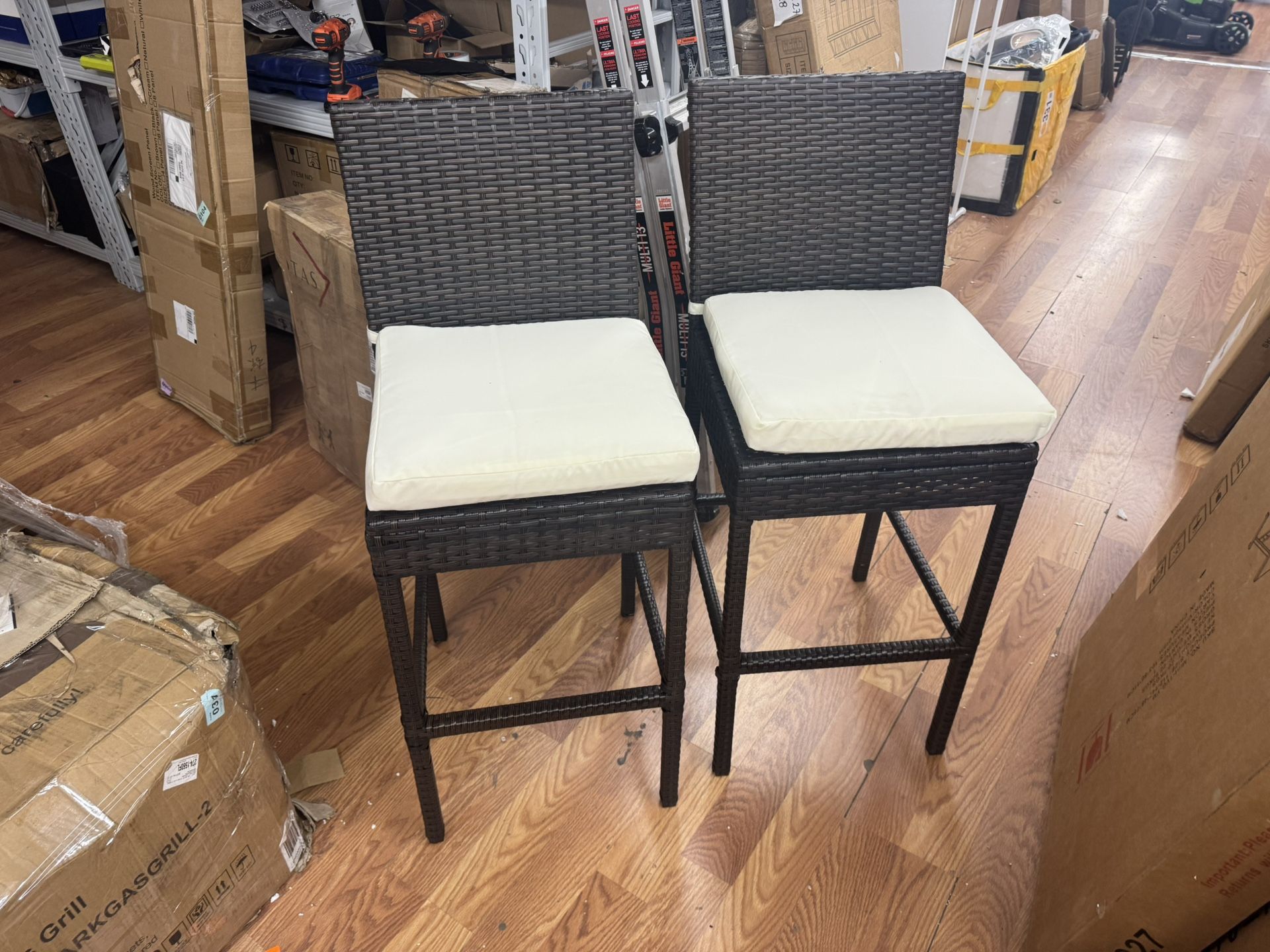 Two Wicker Chairs 28” H Seat