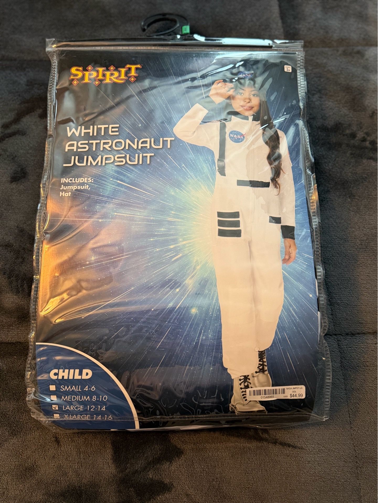 White Astronaut Jumpsuit Costume - Child Large - New, Never Used