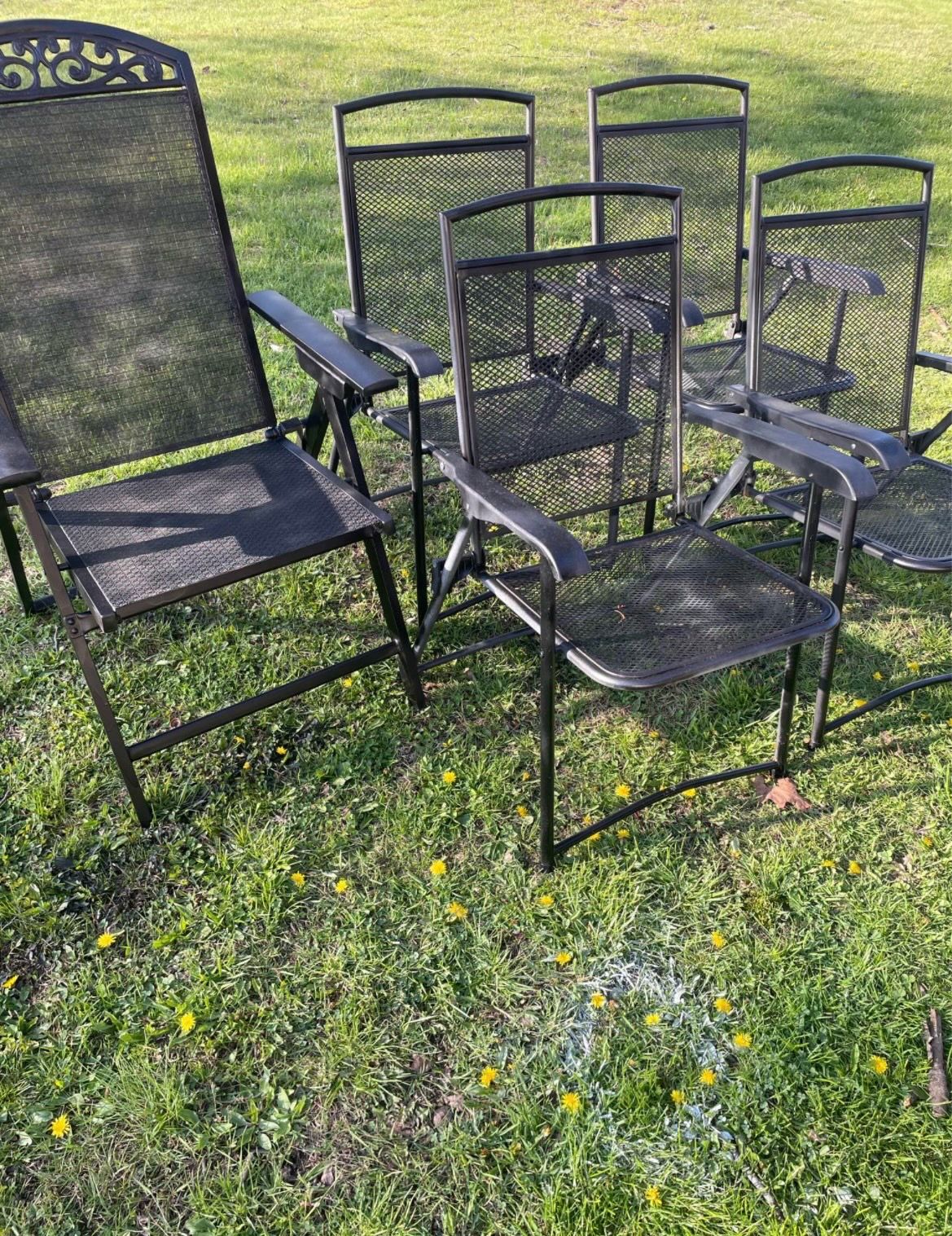 Metal folding chairs Please Read