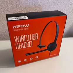MPOW TECHNOLOGY Audio Wired USB Headset BLACK NEW IN Box