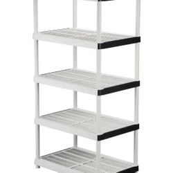 Gray 5-Tier Plastic Garage Storage Shelving Unit (36 in. W x 72 in. H x 24 in. D)