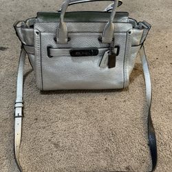 Coach Metalic Silver Purse