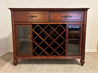 Bombey Cherry Finish Wine Cabinet
