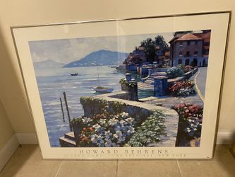 Framed Print Of Lake Como-$45