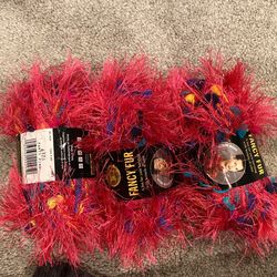 3 Skeins Fancy Fur Yarn 