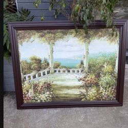 Beautiful Large Oil On Canvas Signed 55 X 45