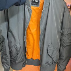 Men ZARA Bomber Nylon Jacket - Medium 