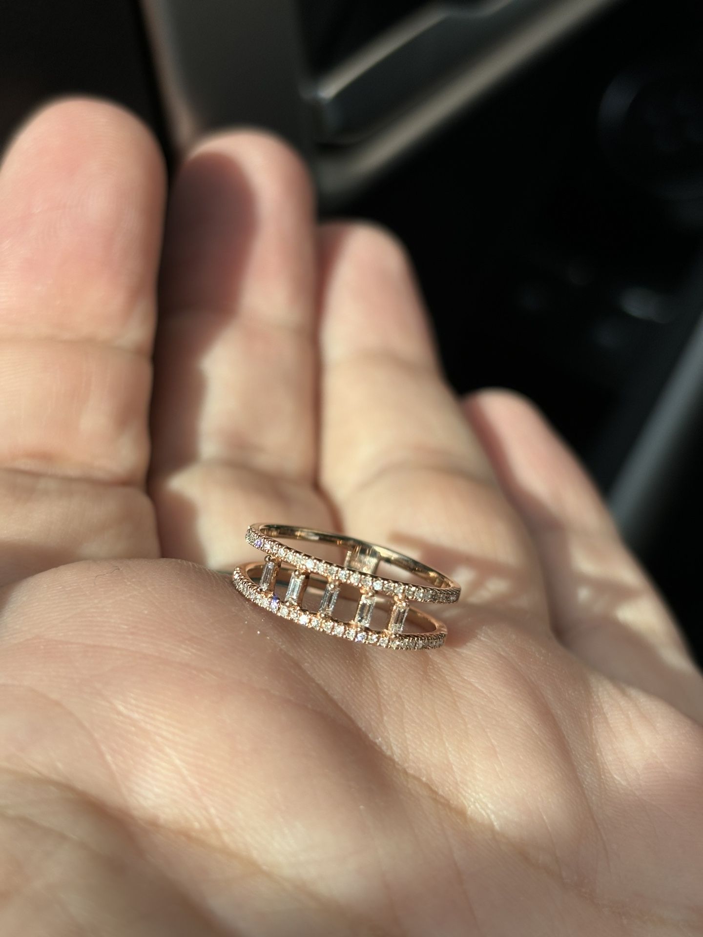 14k Natural Diamond Rose Gold Ring 