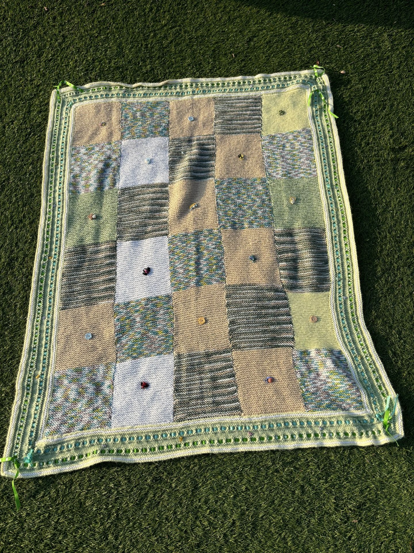 Hand Woven Wool 3’10”x3’6” Beautiful blanket