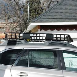 (New) $145 Universal Roof Rack Cargo Basket 64x39x6” Max 150Lbs