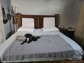 King Wooden Frame and 2 Night Stands 