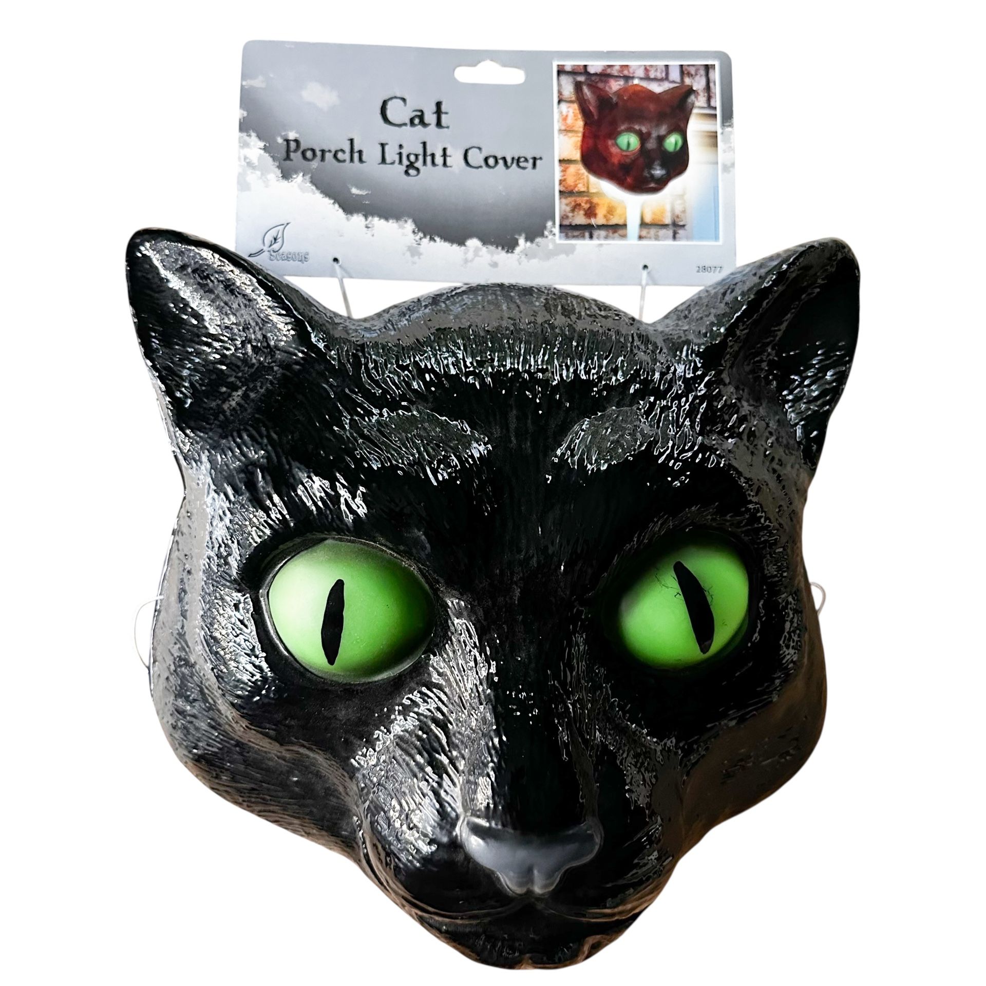 Vintage Black Cat Porch Light Cover Halloween Holiday Decor Large NEW