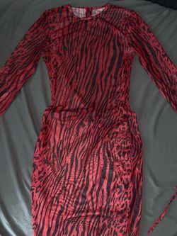 zebra x leopard mesh dress