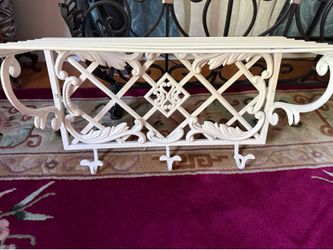 Beautiful vintage iron shelf with hooks Beautiful vintage iron shelf with hook