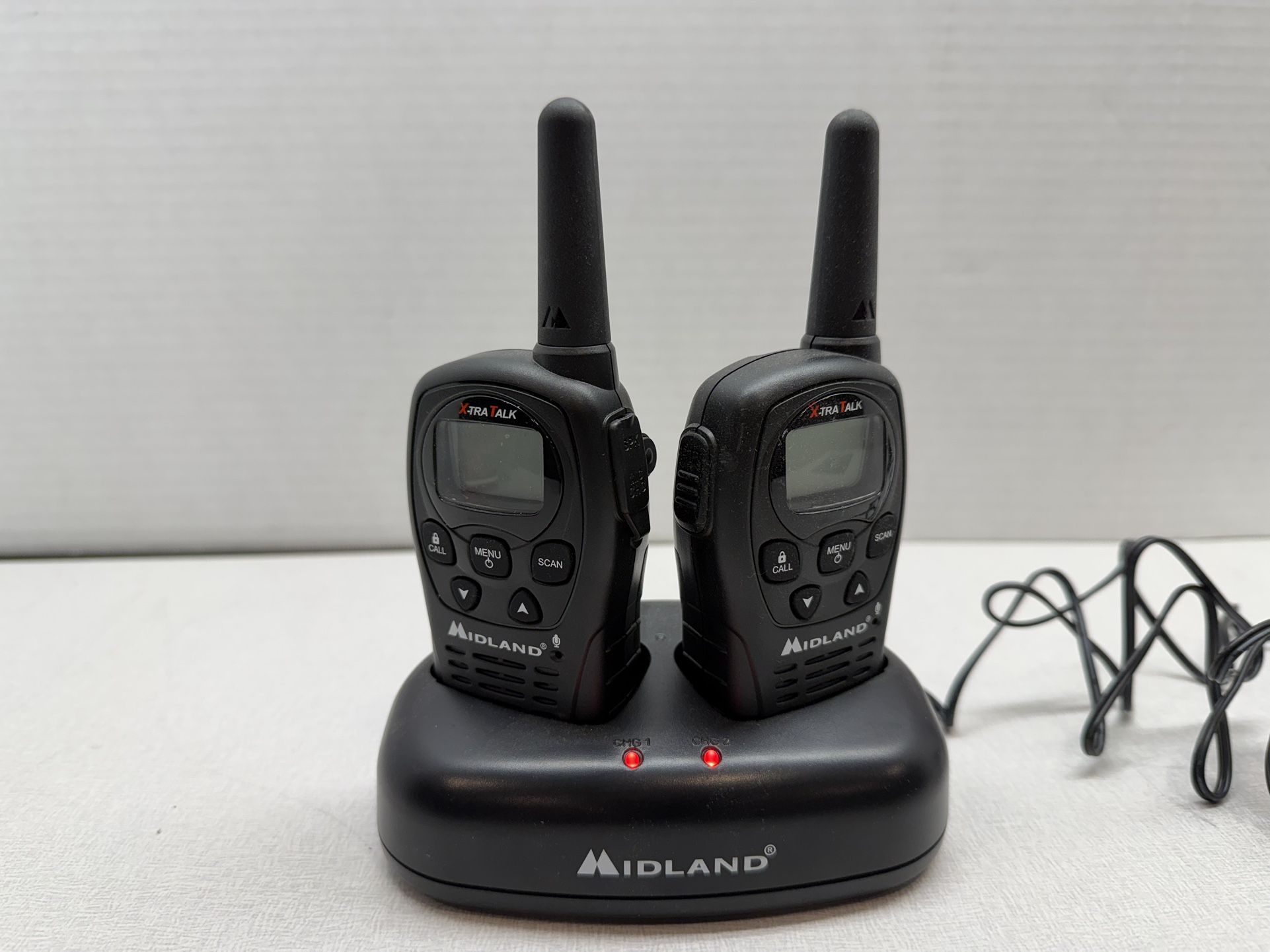 Midland Walkie Talkies, with Charger Pod