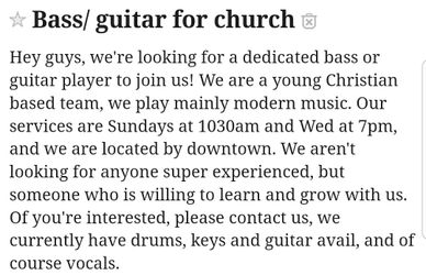 Bass or guitar player