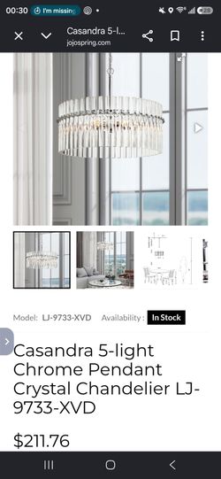 Chrome crystal pendant chandelier