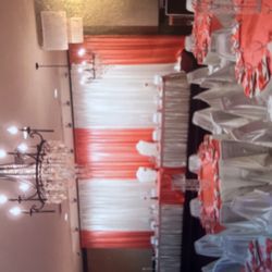 5 Coral Satin Drapes For Weddings/parties