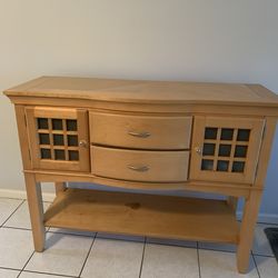 Dining room table with four chairs plus a buffet/warmer