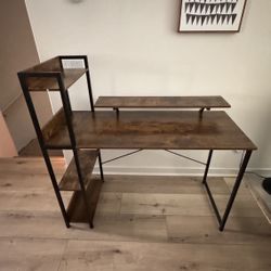 Desk With Bookshelf Attached