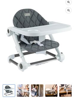 Monbebe Portable Foldable Booster, Grey, Toddler