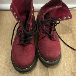 burgandy doc martins 