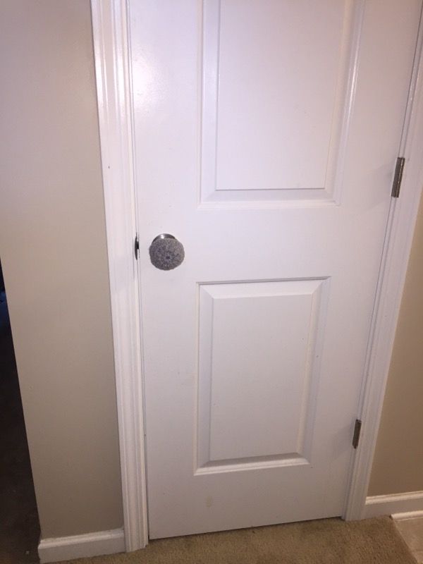 Crocheted child proof door knob covers