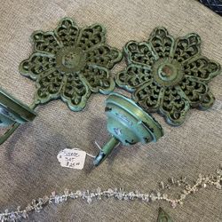 Teal wall candle or plant sconces  - roselle