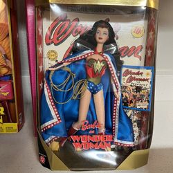 1999 Mattel Barbie as Wonder Woman Collector Edition doll.  The doll is an 11.5-inch tall fashion doll, released in 1999.  It is a Collector Edition, 