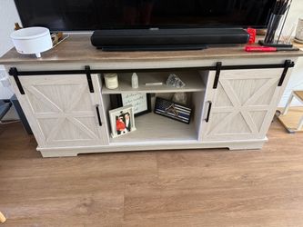 Farmhouse Barn Door TV Stand Console
