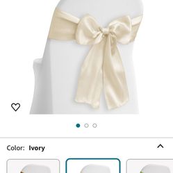 155 Ivory Chair Ribbons/ Sash