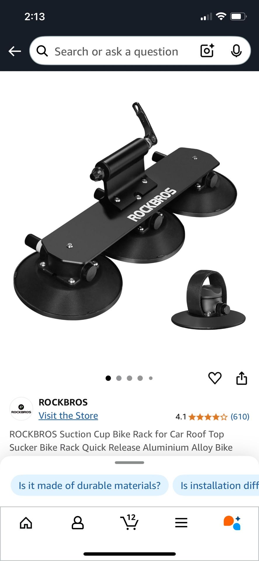 1 Bike Suction Roof Rack!