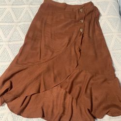 Brown High To Low Medium Skirt 