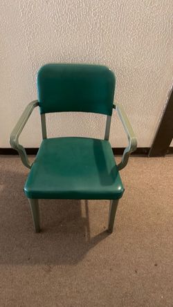 Vintage Metal Tanker Armchair Green