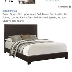 Brown Low Profile Bed Frame (QUEEN)