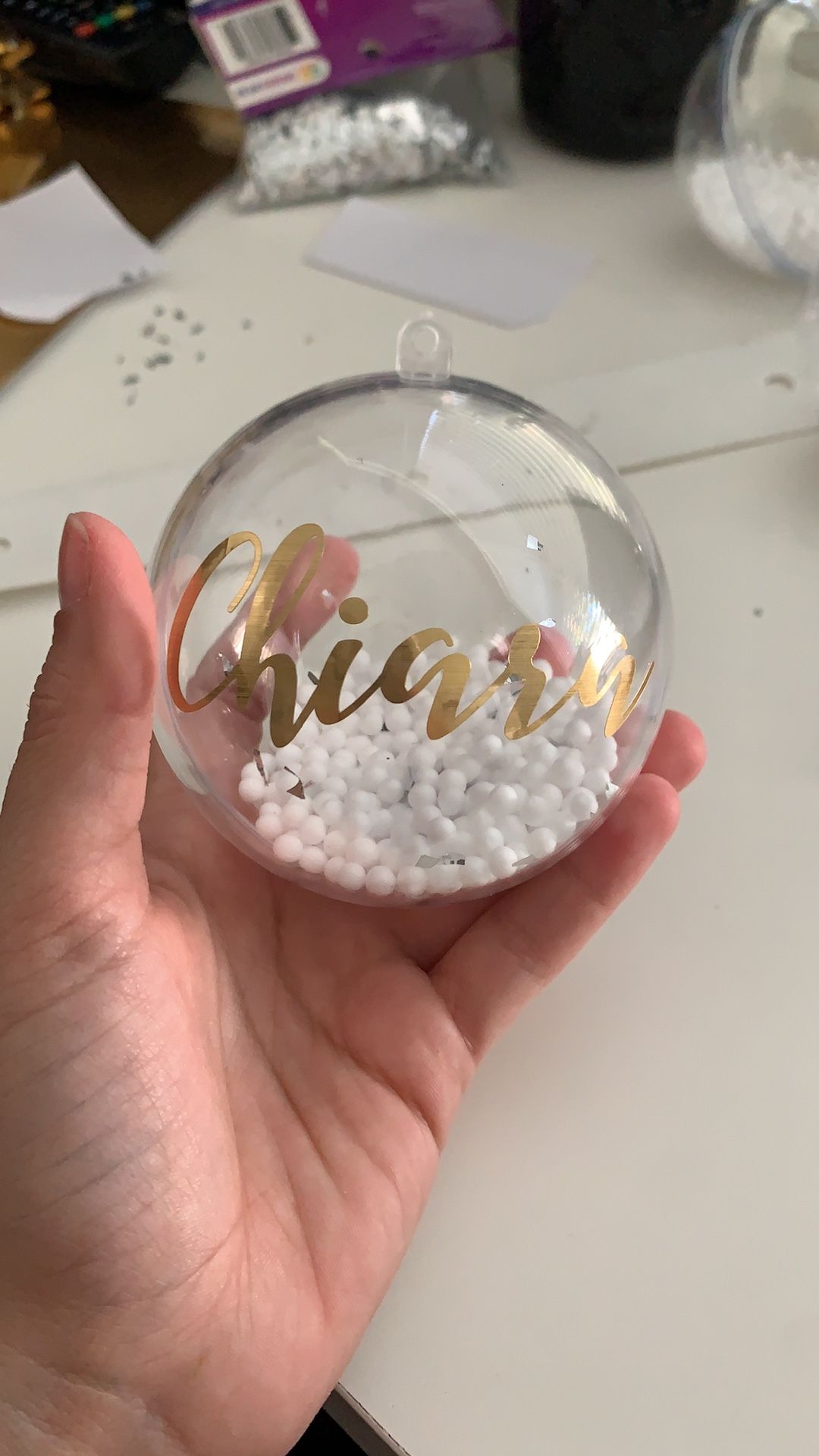Christmas Ornament Clear Customs - Bolas De navidad Personalizadas