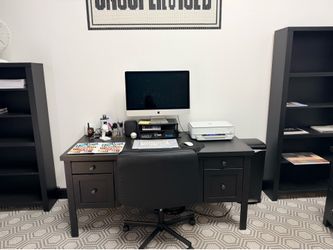 Black wood office desk