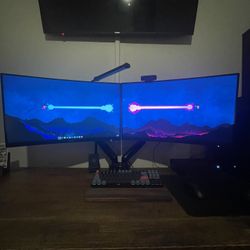 Dual Monitor Setup - 2x27 Curved 165Hz with Stand 