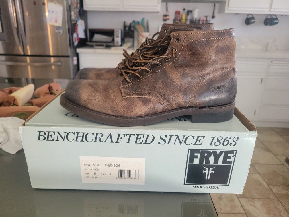 Frye Prison Boot Smoke Color Gorgeous Leather Men's Size 11
