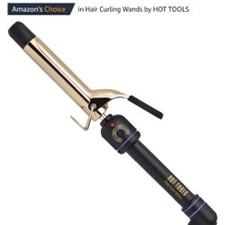 Hot Tools Pro Artist 24K Gold Curling Iron | Long Lasting, Defined Curls (1 in)